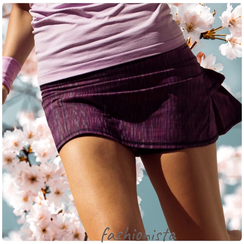 LULULEMON Pace Setter Tennis Run Skirt Multicolor Space Dye cherry sz. 4,6 Reg 🖤